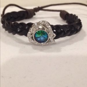 Brown leather bracelet